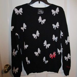 Authentic Minnie Mouse Disney Womens Black Sweater
